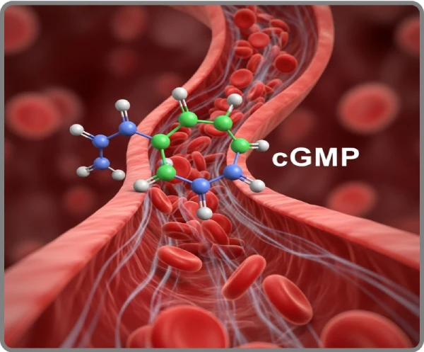 illustration of nitric oxide and cGMP concepts